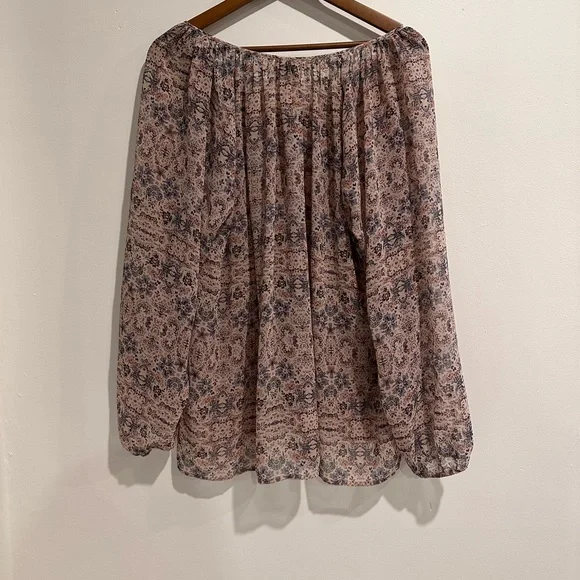 CABI Sheer Floral Boho Cottagecore Blouse Size L - Picture 2 of 4